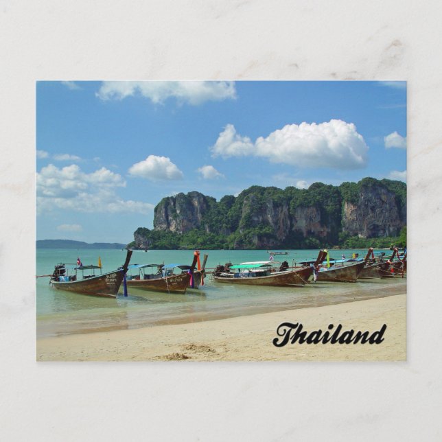 Postal de Krabi Tailandia de los barcos de (Anverso)