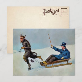 Postal de Krampus Pulling Sled