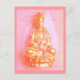 Postal de Kwan Yin del Rosa-Oro