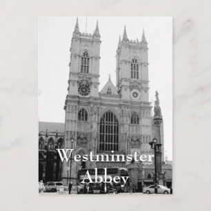 Postal de la abadía Westminster en blanco y negro