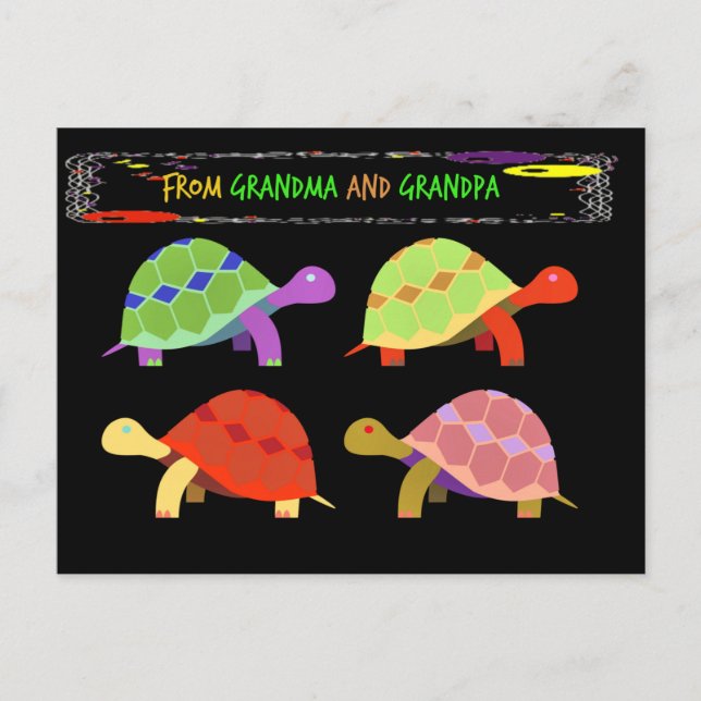 Postal De la abuela y el abuelo, sólo para los nietos (Anverso)