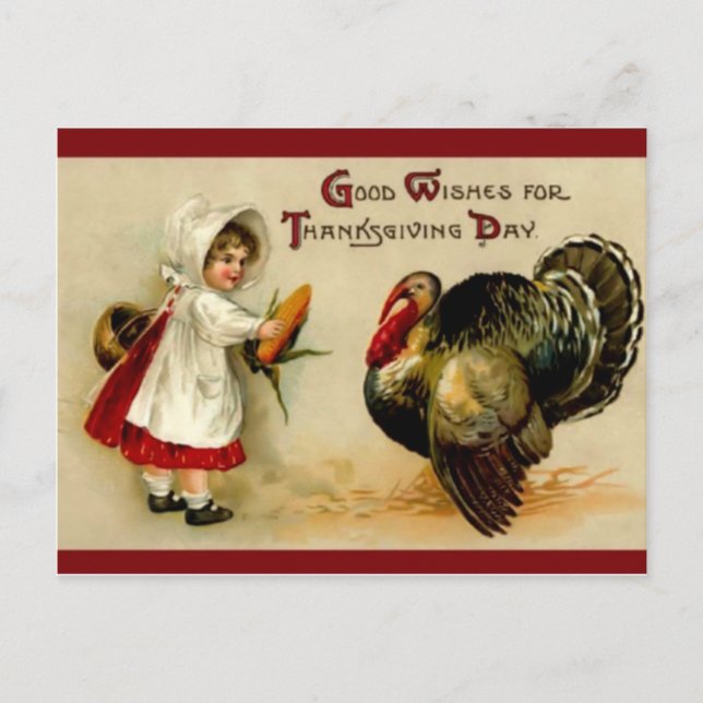 Postal de la acción de gracias del Victorian (Anverso)