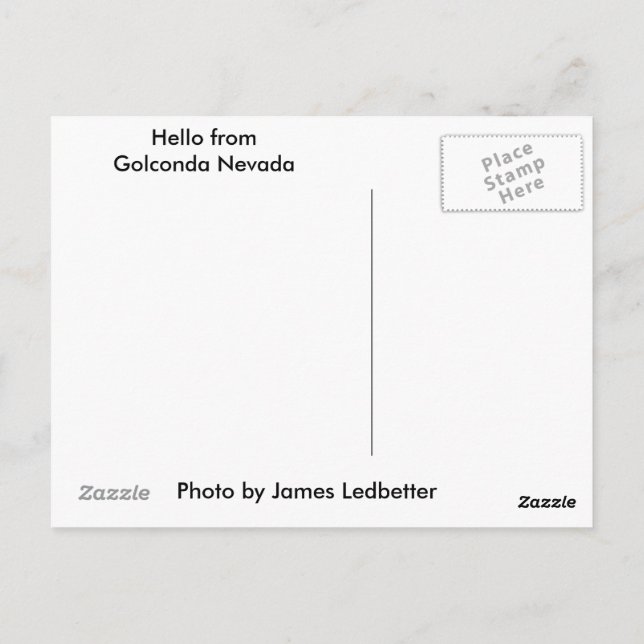 postal de la antigua escuela de Golconda Nevada. (Reverso)