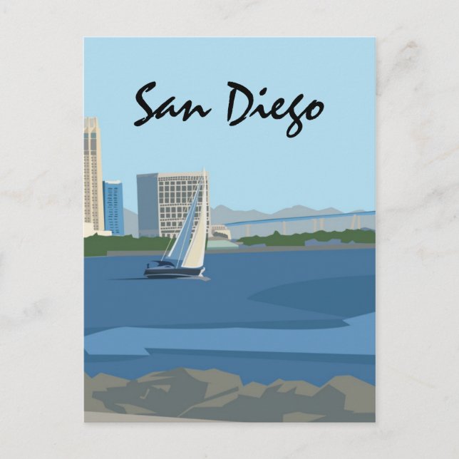Postal de la bahía de San Diego (Anverso)