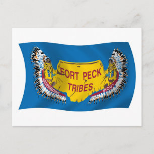 Postal de la bandera Assiniboine de Fort Peck