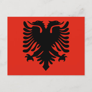 postal de la bandera de albania