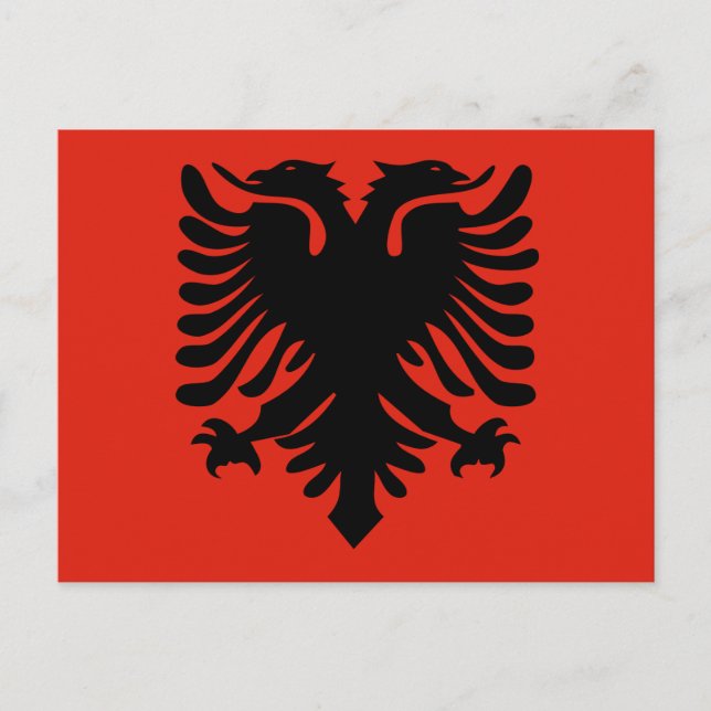 postal de la bandera de albania (Anverso)