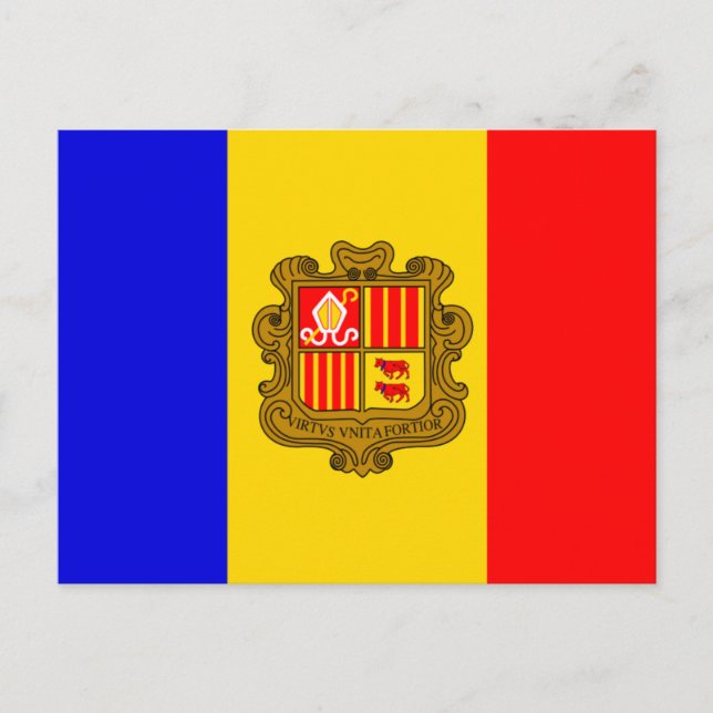 postal de la bandera de andorra (Anverso)