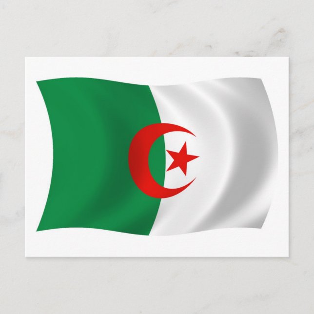 Postal de la bandera de Argelia (Anverso)