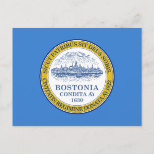 Postal de la bandera de Boston, Massachusetts