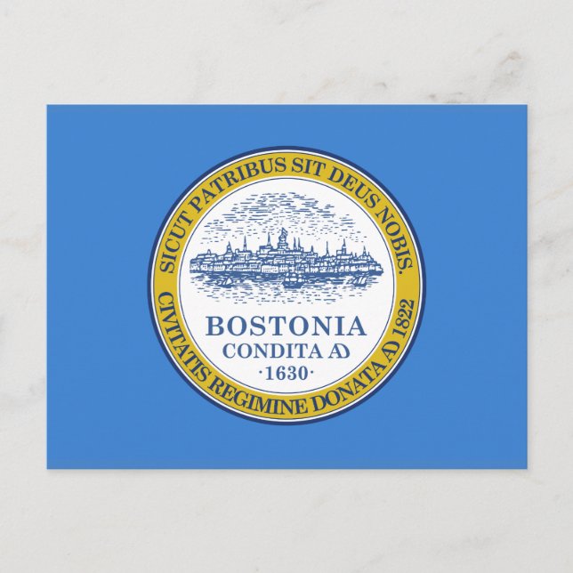 Postal de la bandera de Boston, Massachusetts (Anverso)