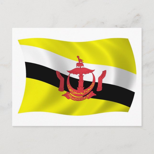Postal de la bandera de Brunéi (Anverso)