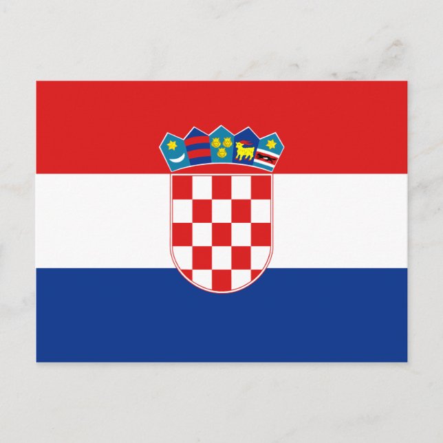 postal de la bandera de Croacia (Anverso)