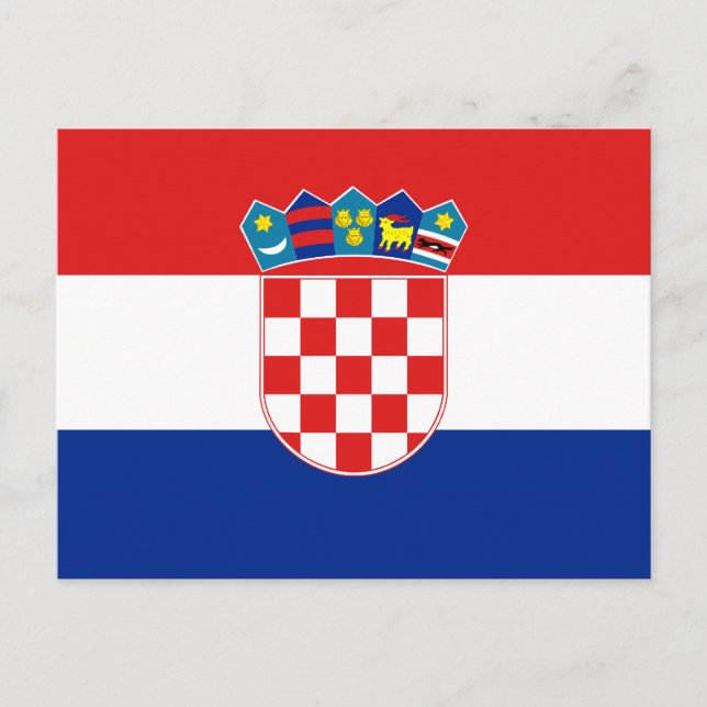 postal de la bandera de Croacia (Anverso)