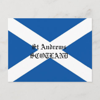 postal de la bandera de Escocia de San Andrés