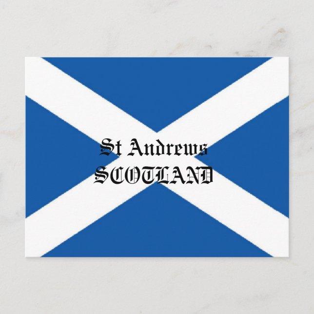 postal de la bandera de Escocia de San Andrés (Anverso)