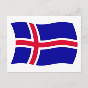 Postal de la bandera de Islandia