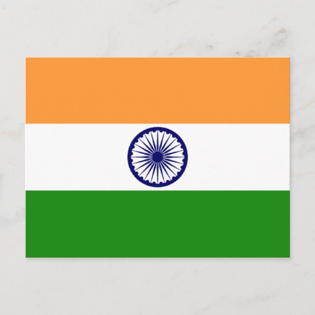 Postal de la bandera de la India (Anverso)