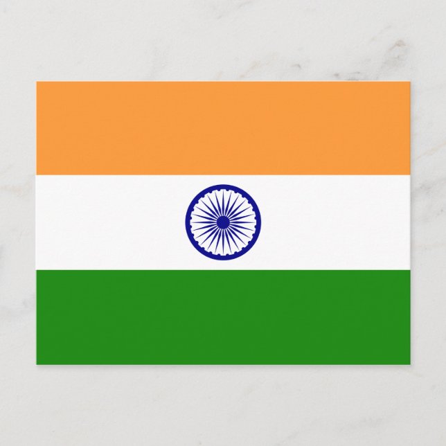 Postal de la bandera de la India (Anverso)