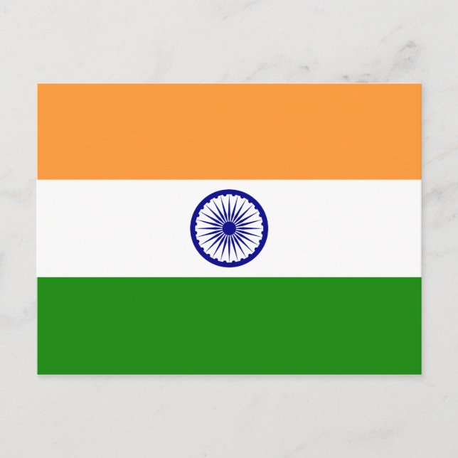 postal de la bandera de la India (India) (Anverso)