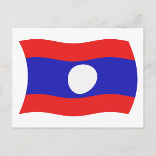 Postal de la bandera de Laos