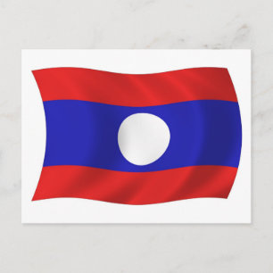 Postal de la bandera de Laos