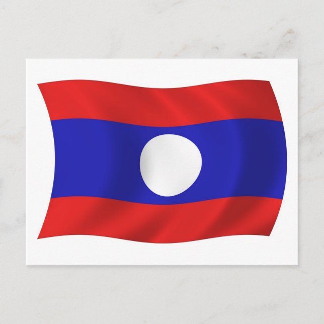Postal de la bandera de Laos (Anverso)