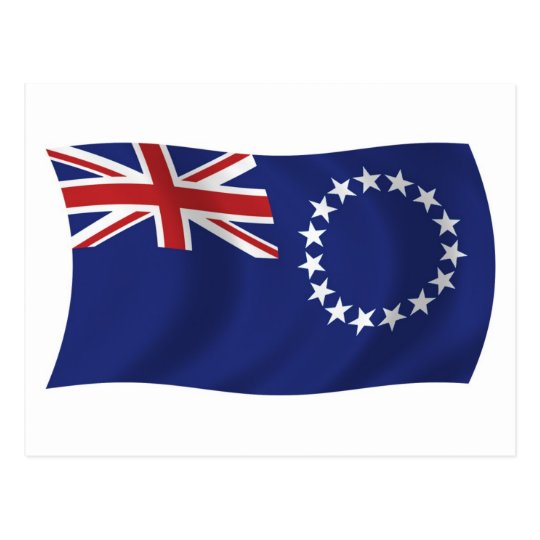 Postal de la bandera de las islas de cocinero
