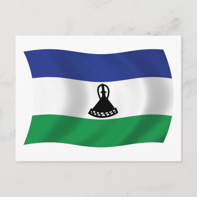 Postal de la bandera de Lesoto (Anverso)