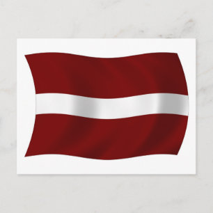 Postal de la bandera de Letonia