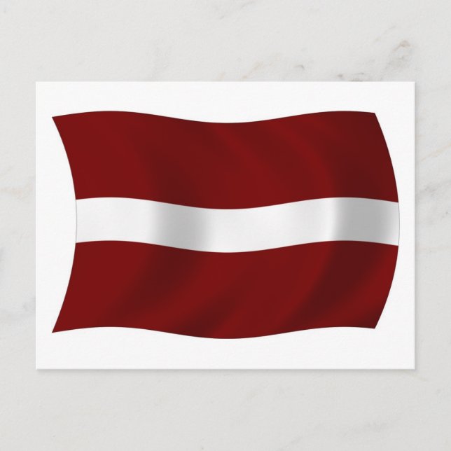 Postal de la bandera de Letonia (Anverso)