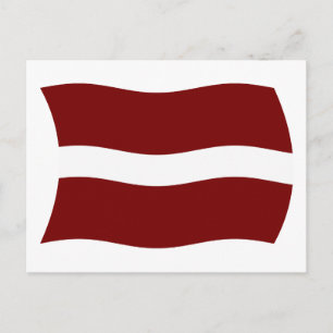 Postal de la bandera de Letonia