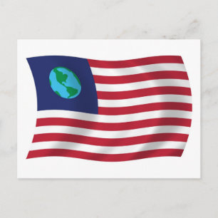 Postal de la bandera de los Estados Unidos de la T