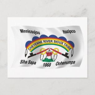 Postal de la bandera de los sioux del río Cheyenne
