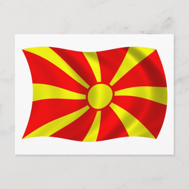 Postal de la bandera de Macedonia (Anverso)