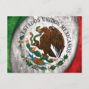 Postal de la bandera de México