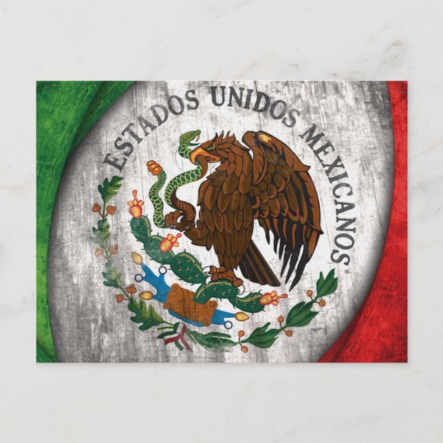 Postal de la bandera de México (Anverso)