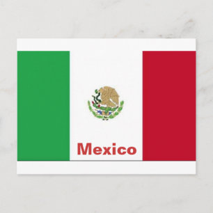 Postal de la bandera de México