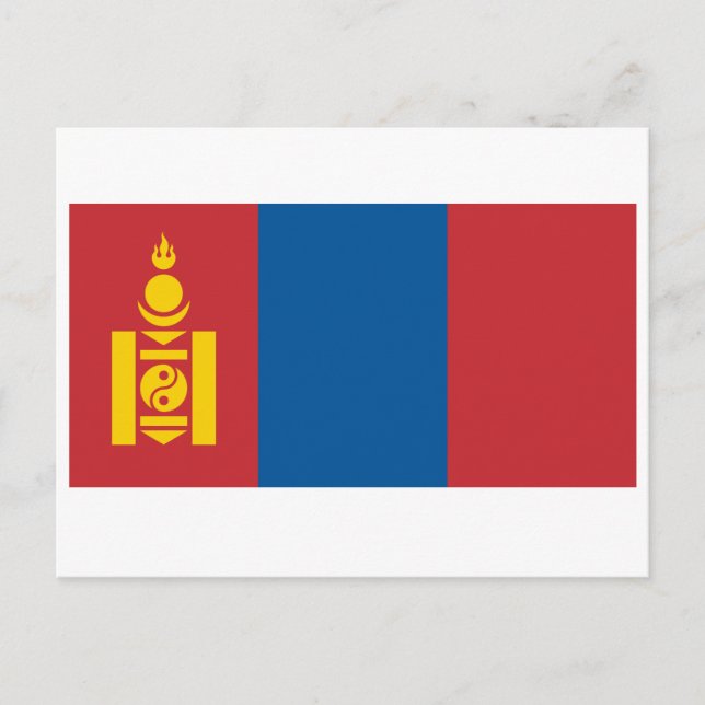 postal de la bandera de Mongolia (mongol) (Anverso)