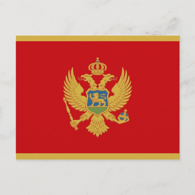Postal de la bandera de Montenegro (Anverso)
