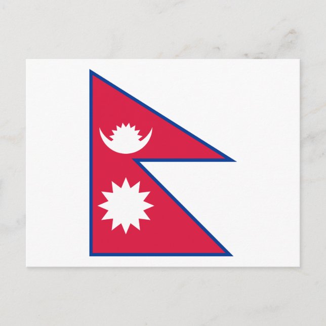 postal de la bandera de Nepal (nepalesa) (Anverso)