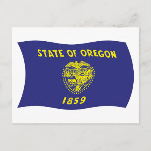 Postal de la bandera de Oregón