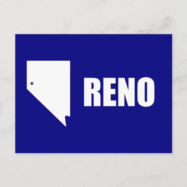 Postal de la bandera de Reno, Nevada (Anverso)