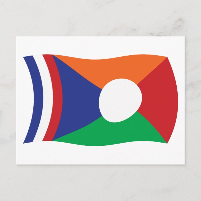 Postal de la bandera de Reunión (Anverso)