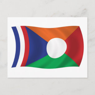 Postal de la bandera de Reunión
