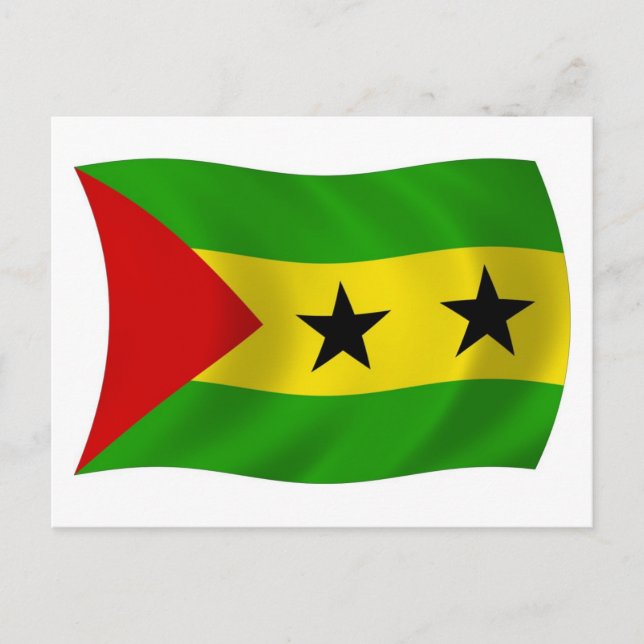 Postal de la bandera de Santo Tomé y Príncipe (Anverso)