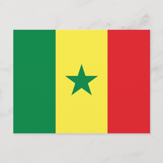 Postal de la bandera de Senegal (senegalés) (Anverso)