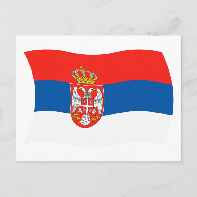 Postal de la bandera de Serbia (Anverso)