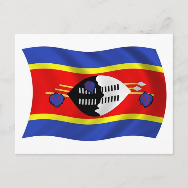 Postal de la bandera de Suazilandia (Anverso)