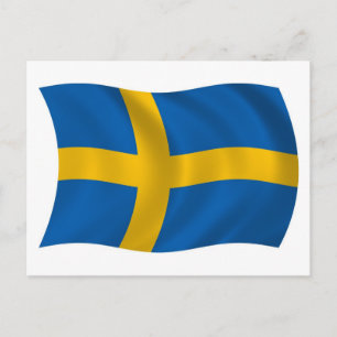 Postal de la bandera de Suecia